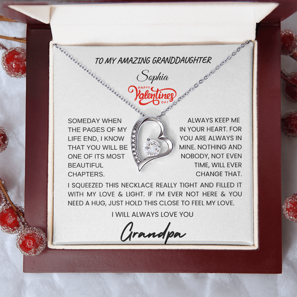 Gift For Granddaughter, I Will Always Love You, Forever Love Necklace, Personalized