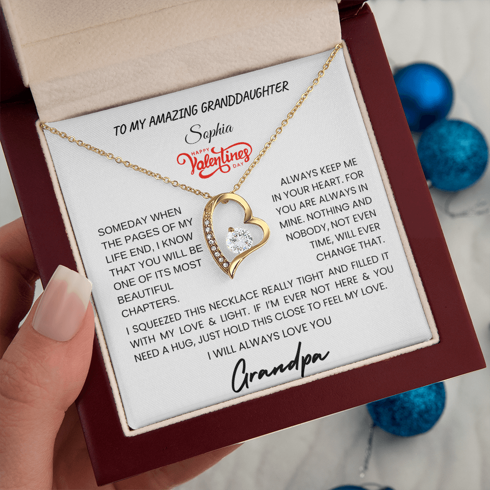 Gift For Granddaughter, I Will Always Love You, Forever Love Necklace, Personalized