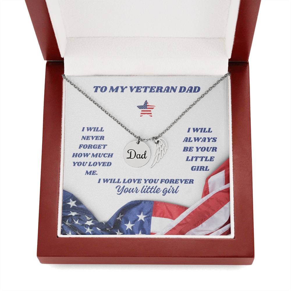 To My Veteran Dad - Memorial Necklace