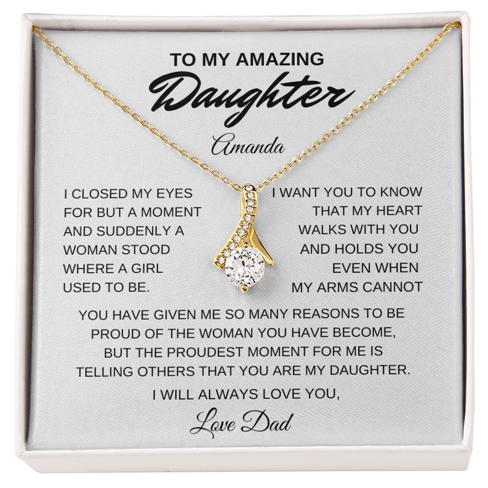 To My Amazing Daughter, I Will Always Love You, Alluring Beauty Necklace