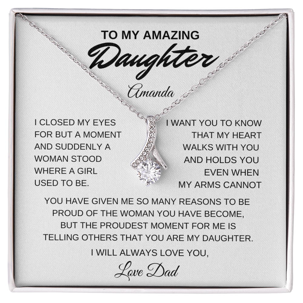 To My Amazing Daughter, I Will Always Love You, Alluring Beauty Necklace