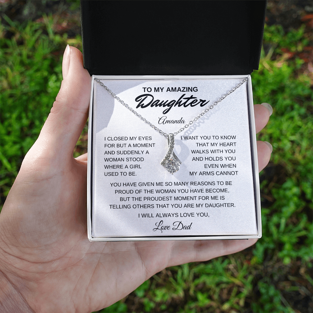 To My Amazing Daughter, I Will Always Love You, Alluring Beauty Necklace