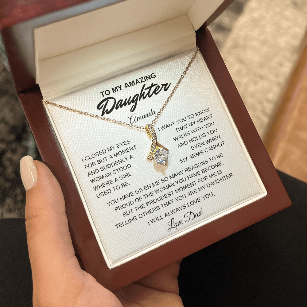 To My Amazing Daughter, I Will Always Love You, Alluring Beauty Necklace