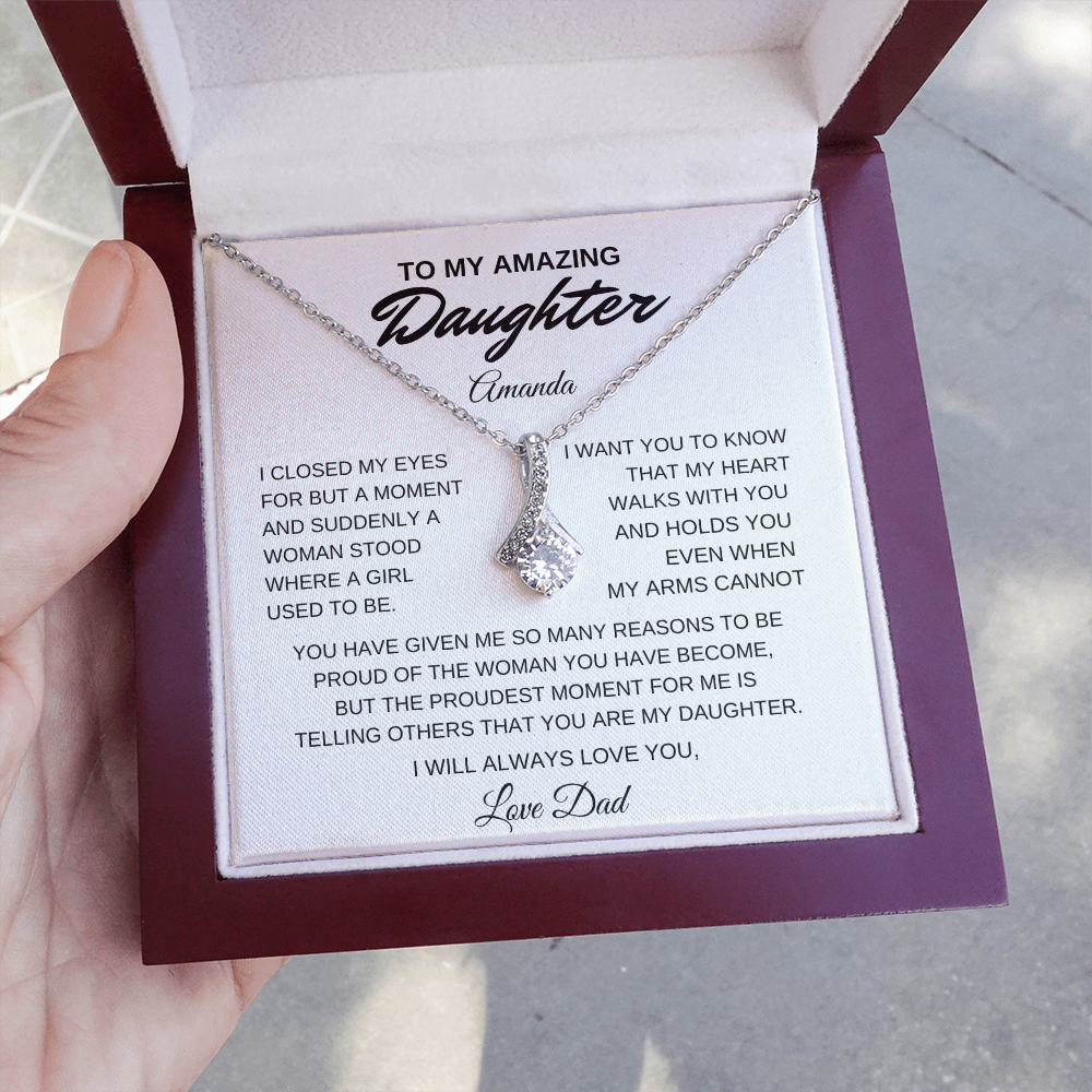 To My Amazing Daughter, I Will Always Love You, Alluring Beauty Necklace