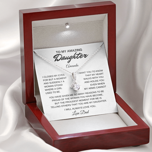 To My Amazing Daughter, I Will Always Love You, Alluring Beauty Necklace