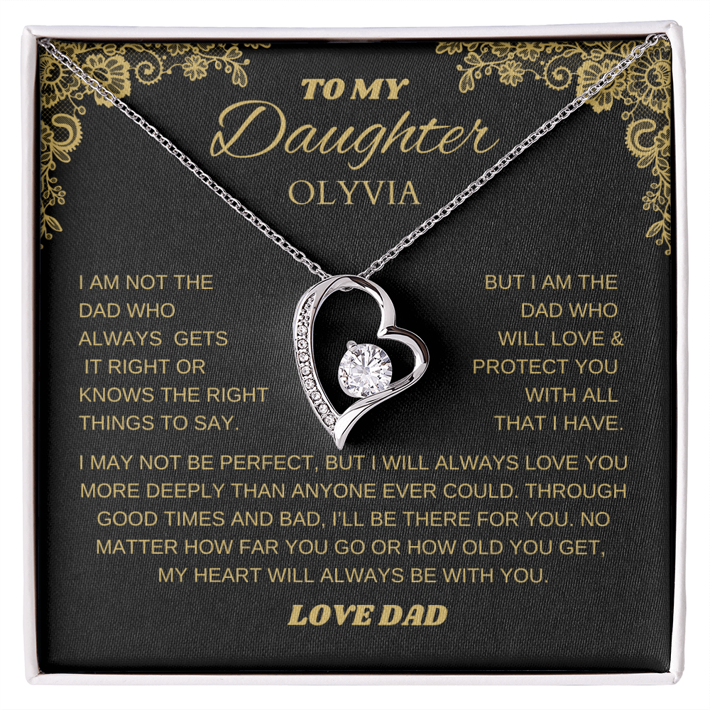 Forever My Daughter, Always My Heart Necklace