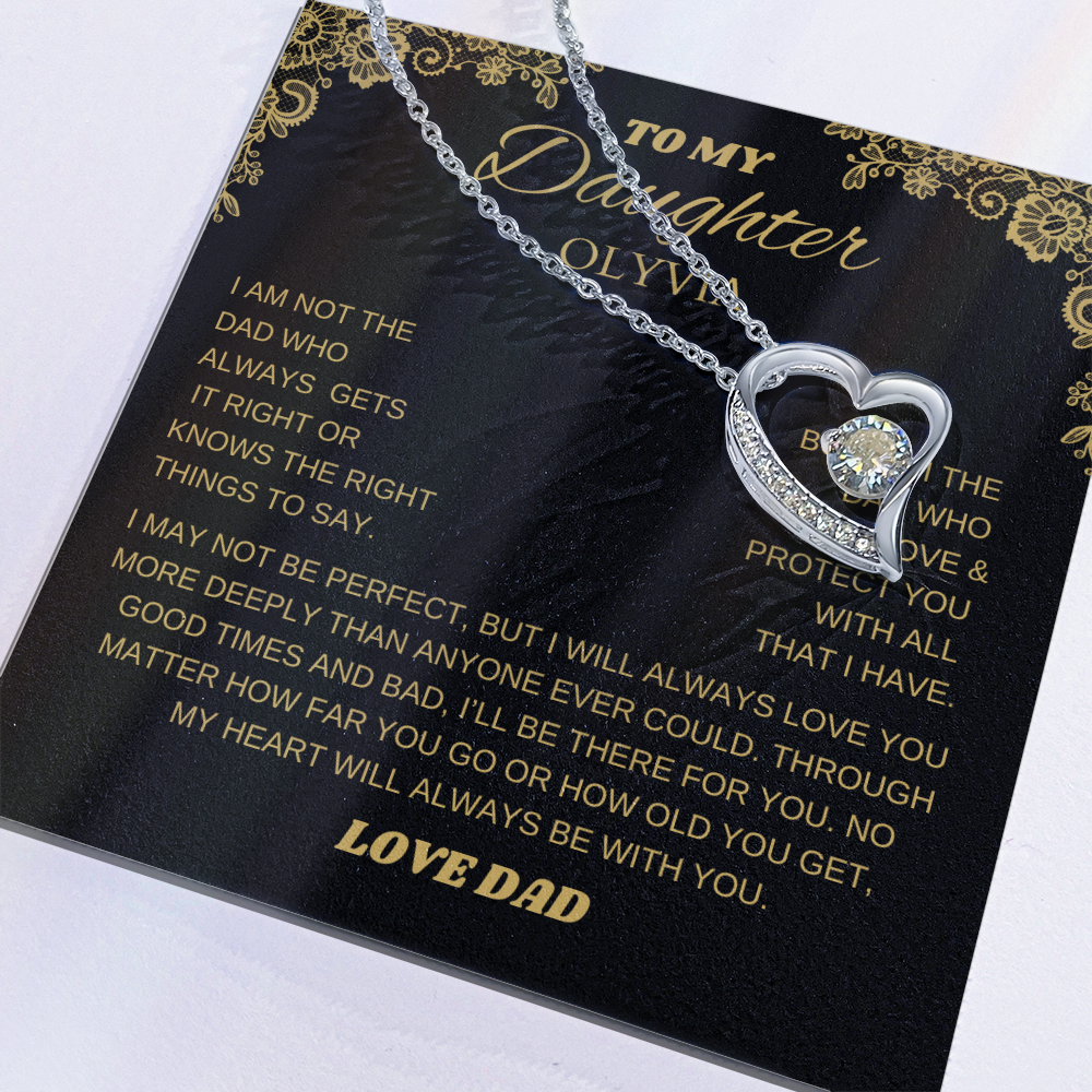 Forever My Daughter, Always My Heart Necklace