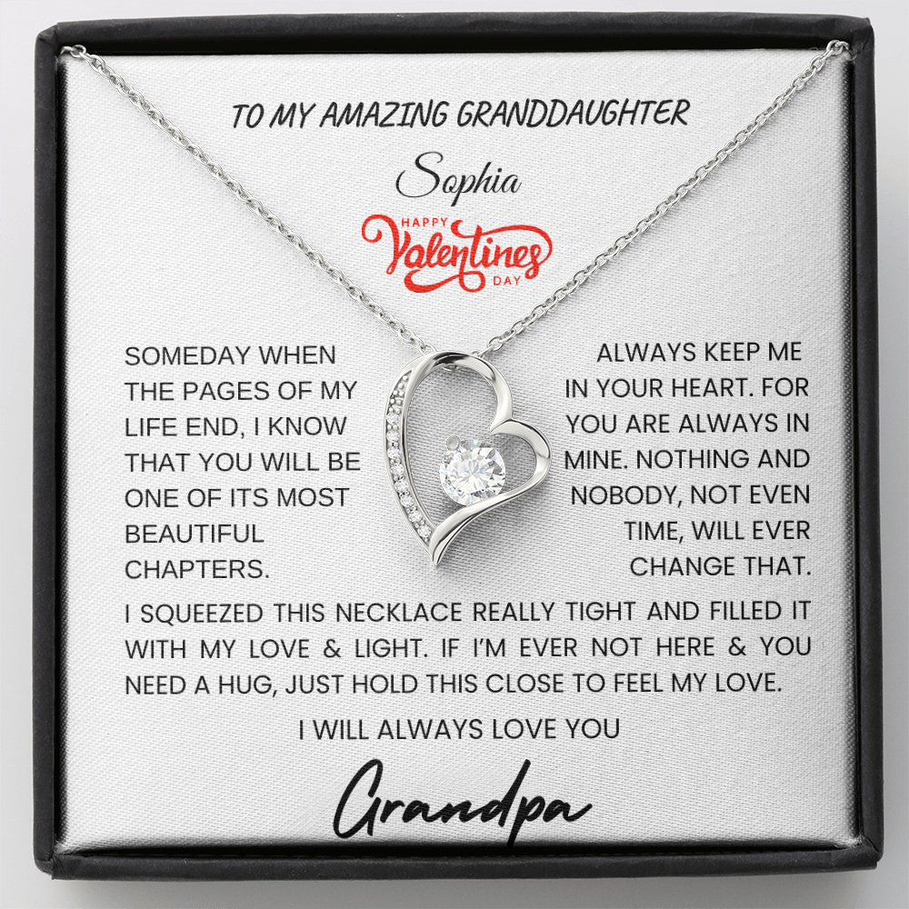 Gift For Granddaughter, I Will Always Love You, Forever Love Necklace, Personalized