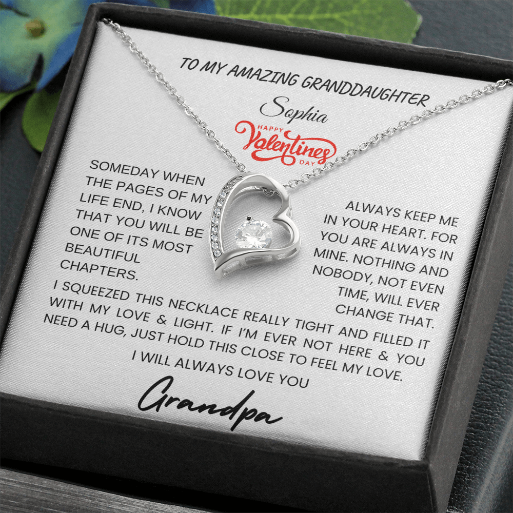 Gift For Granddaughter, I Will Always Love You, Forever Love Necklace, Personalized