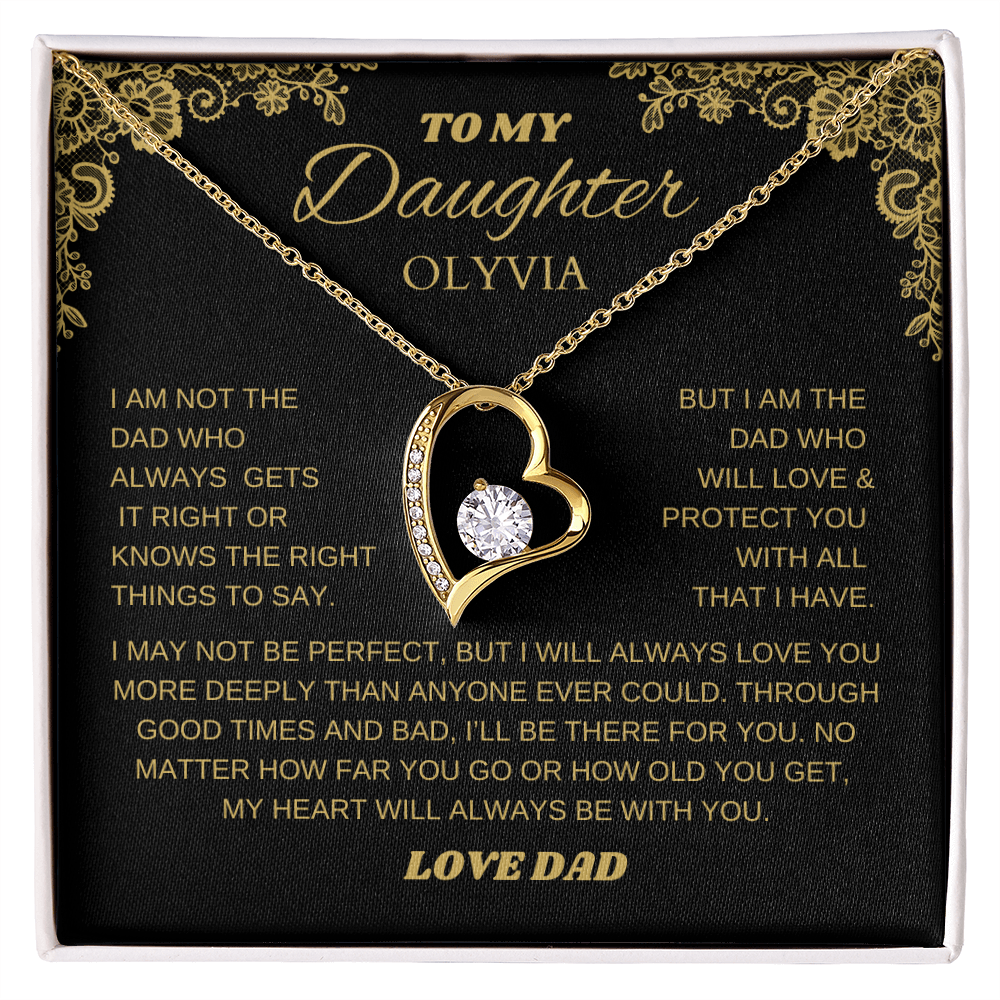 Forever My Daughter, Always My Heart Necklace