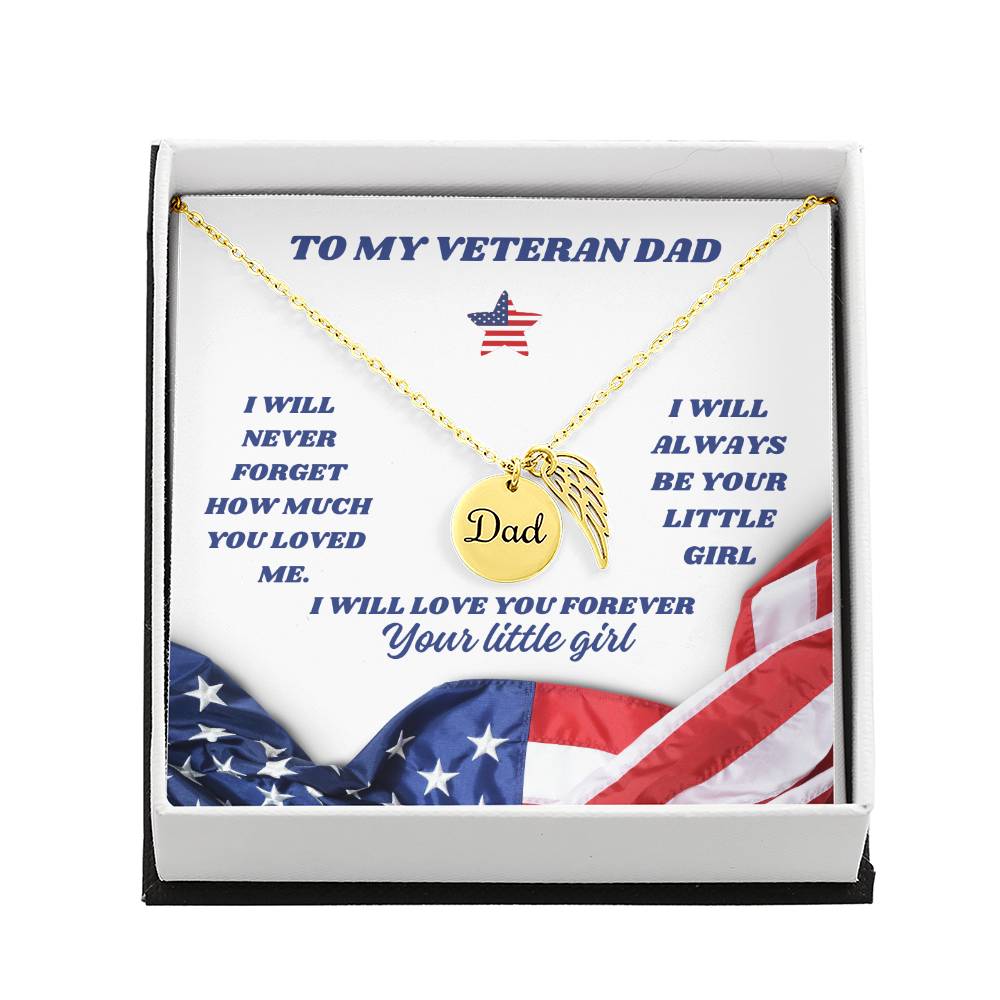 To My Veteran Dad - Memorial Necklace